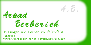 arpad berberich business card